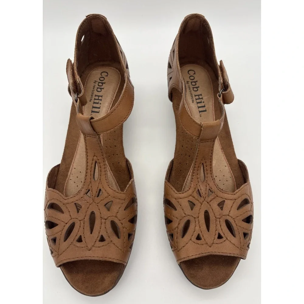Cobb Hill by New Balance Women's 9 M Aubrey T-Strap Leather Heel Shoes CBD47TN